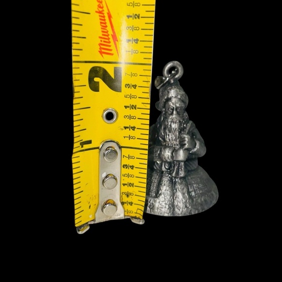 Vintage Silver Christmas Santa Candle Snuffer Old World St Nick Pewter 2” - Picture 6 of 8